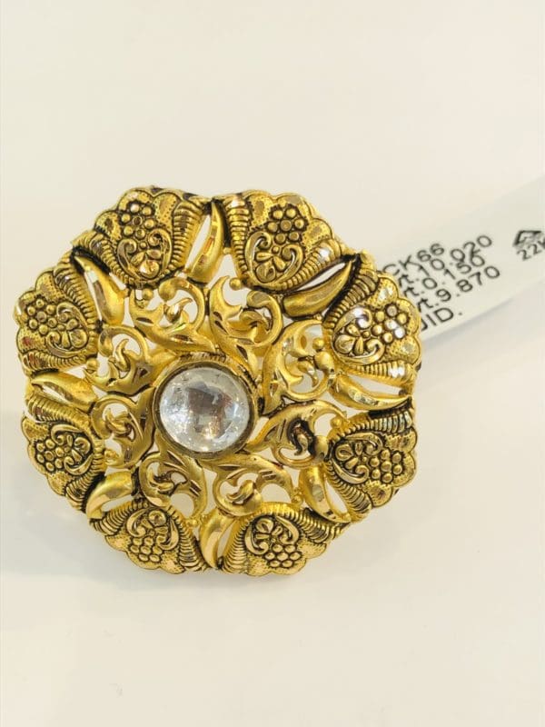 Floral Cocktail Gold Ring