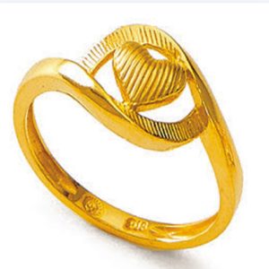 Heart Floating Gold Ring Heart Floating Gold Ring