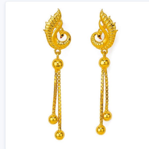 Elegant Peacock Hanging Gold Tops
