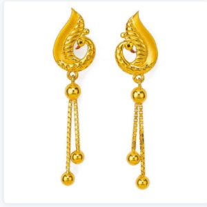 Delicate Peacock Hanging Gold Tops