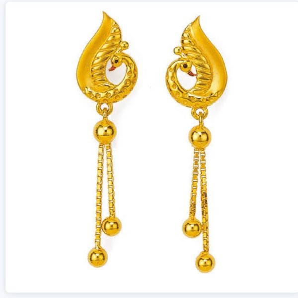 Delicate Peacock Hanging Gold Tops