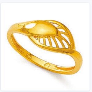 22Kt Hallmark Yellow Gold Leaf Ring