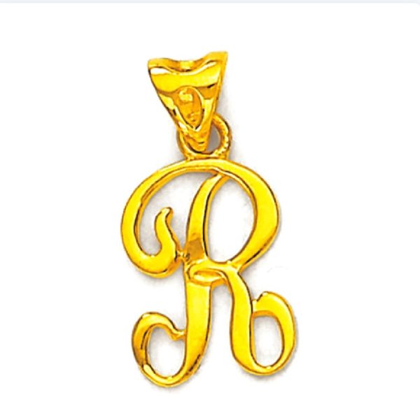 Initial R Gold Pendant