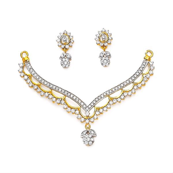 Charming Blush Mangalsutra Gold Pendant Set