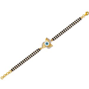 Evil Eye Black Beads Gold Bracelet
