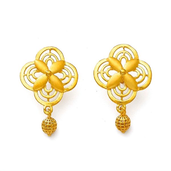 Floral Drop Gold Tops