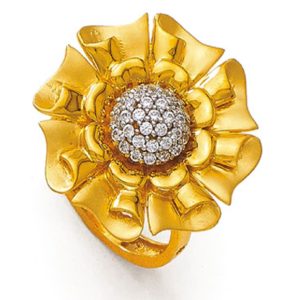 Floret Refined Yellow Gold Ring