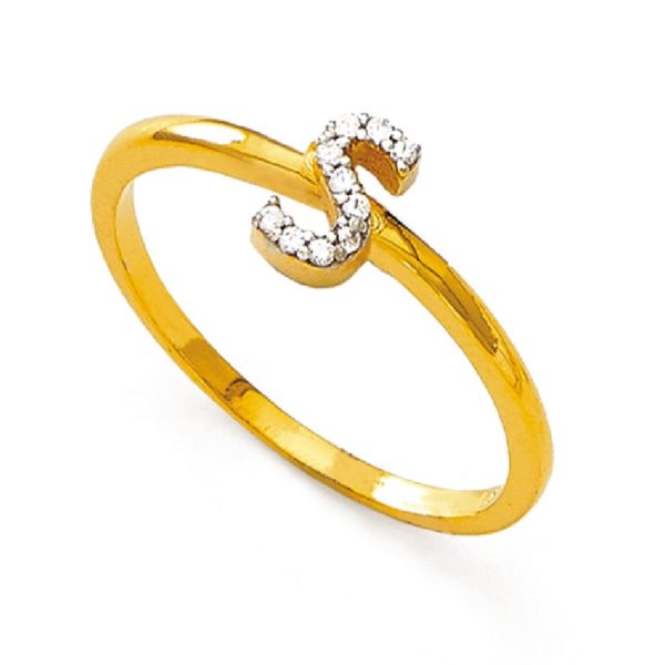 Special S Alphabet Gold Ring
