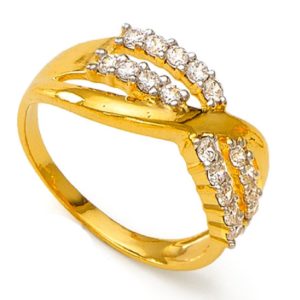 Glitz Stone Yellow Gold Ring