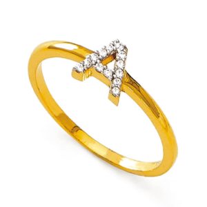 Nice A Letter Gold Ring