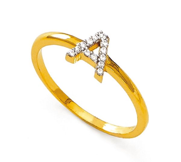 Nice A Letter Gold Ring