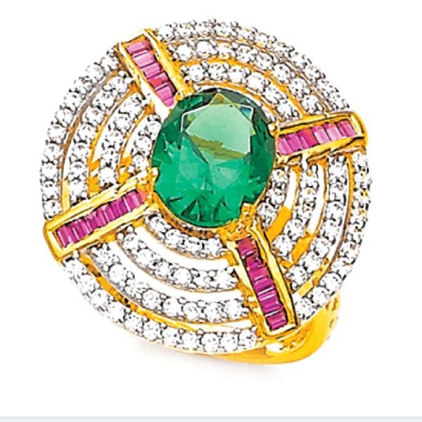 Green Gable Gold Ring