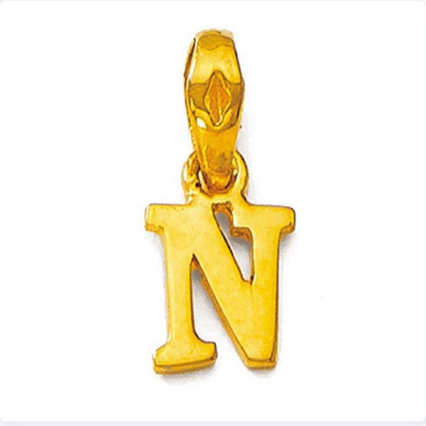 Initial N Gold Pendant