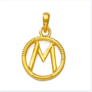Initial M Gold Pendant