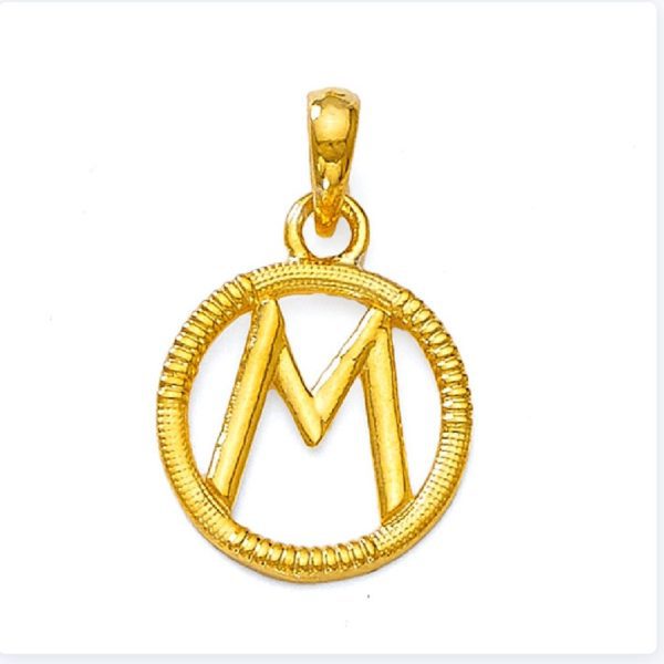 Initial M Gold Pendant