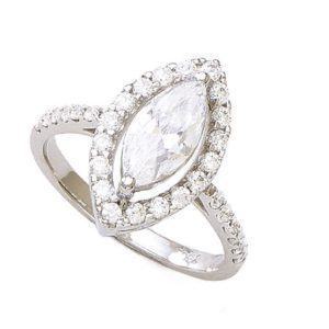 Lady White Gold Cast Ring