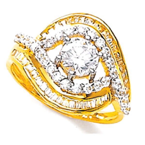 Meandering Sparkling Gold Ring