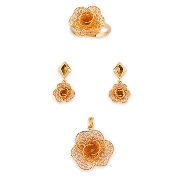 Modish Floral Pendant Set