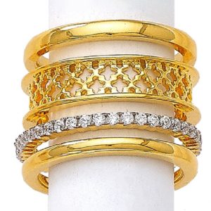 22Kt Yellow Gold Multi Tone Ring