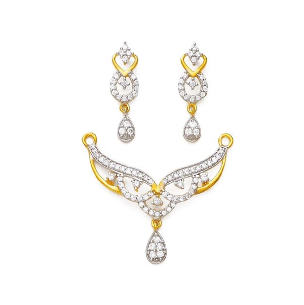 Royal Tear Drop Gold Mangalsutra Pendant Set