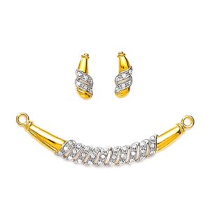 Crescent Design Gold Mangalsutra Pendant Set