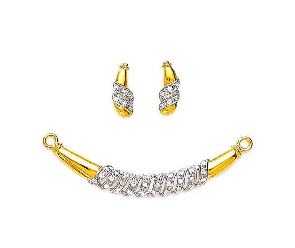 Crescent Design Gold Mangalsutra Pendant Set