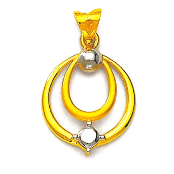 Trendy Oval Round Gold Pendant