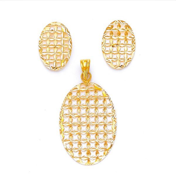 Checkered Ovat Pendant Set