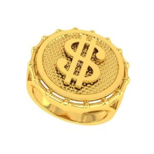 Dollar Logo Gold Ring