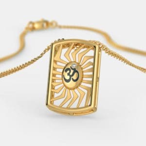 The Yellow Gold Om Sutra Pendant