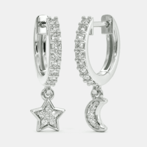 The Libby Star Moon Hoop Earrings