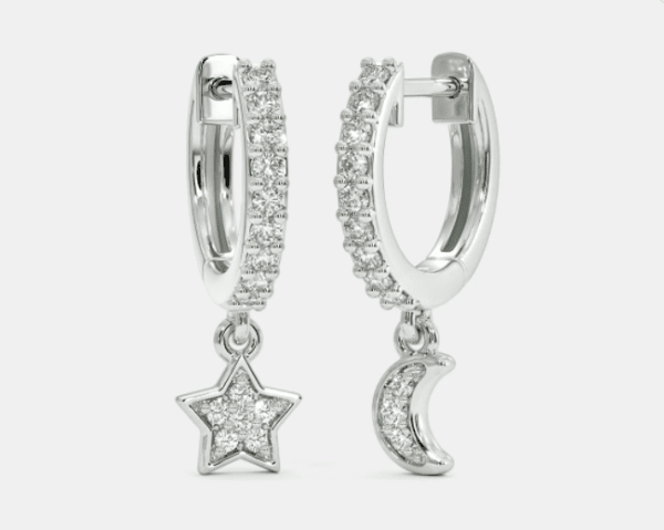 The Libby Star Moon Hoop Earrings