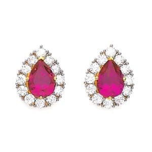 Tear Drop Ruby Gold Tops