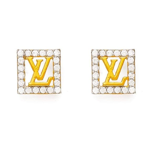 Square Stud Gold Tops