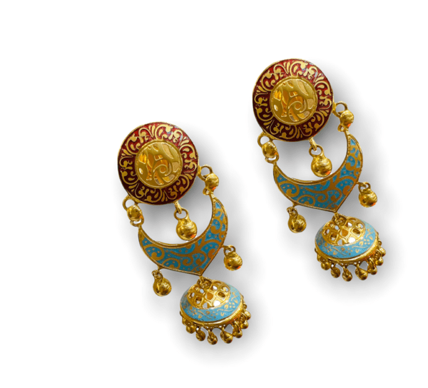 Radiant Enamel Work Earrings