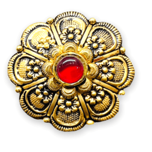 Red ornate antique cocktail ring
