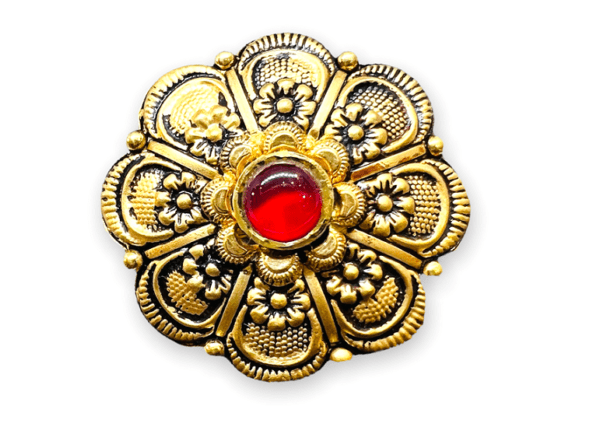 Red ornate antique cocktail ring