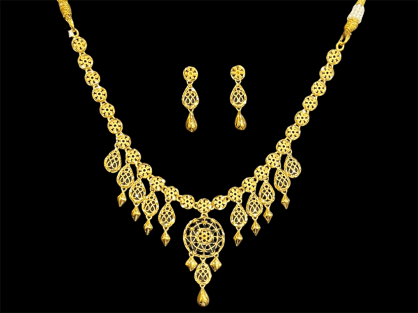 Rain Drops Gold Necklace Set