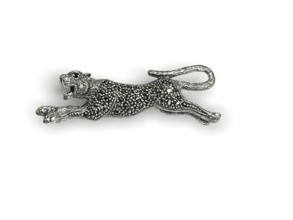 Jaguar Silver Brooch