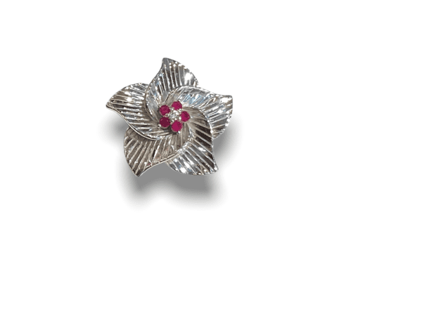 Floral Silver Brooch