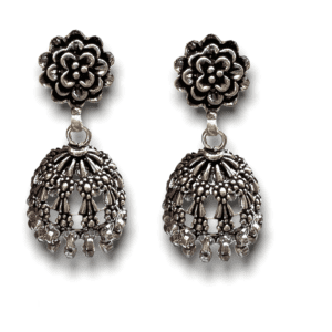 Oxidised Silver Jhumki Earrings