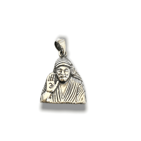 Silver Antique Om Sai Pendant