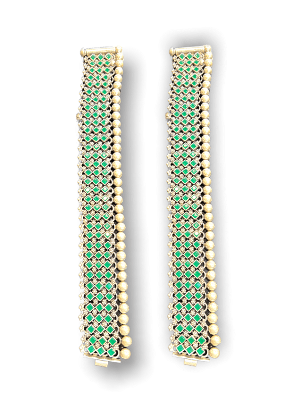 Oxidised Silver Stone Payal