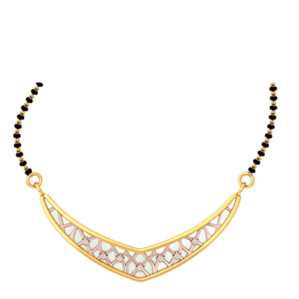 Sehgal Gold 22K Sparkling Diamond Gold Mangalsutra