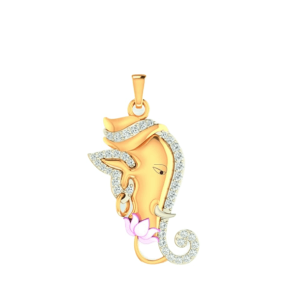 Religious 22K Hallmark Yellow Gold Ganesha Pendant for Women