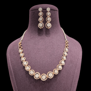 Sehgal Gold 14KT Diamond Necklace With Earring