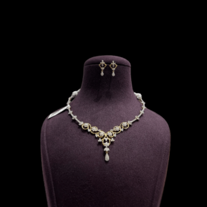 Sehgal Gold 14KT Crown Chain Diamond Necklace Set