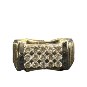Real Diamond  14KT Yellow Gold SI Diamond Ring for Men