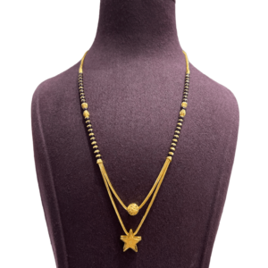 Delicate Yellow Gold Star Bead Mangalsutra