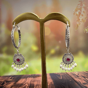 Pink Stone Latkan Earring
